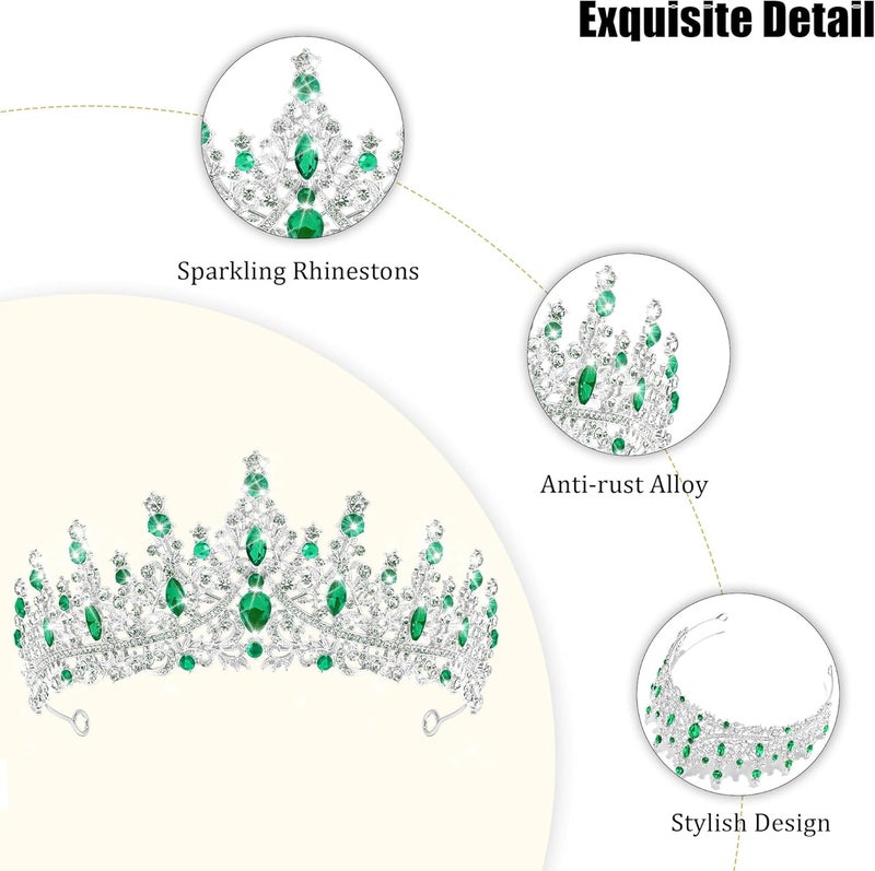 TAROSE Crowns for Women, Queen Crystal Gold Silver Tiaras with White Rhinestone and Combs, Goddess Crown for Wedding Bride Birthday Princess Bridal Shower Hair Accessories for Women - Image 4